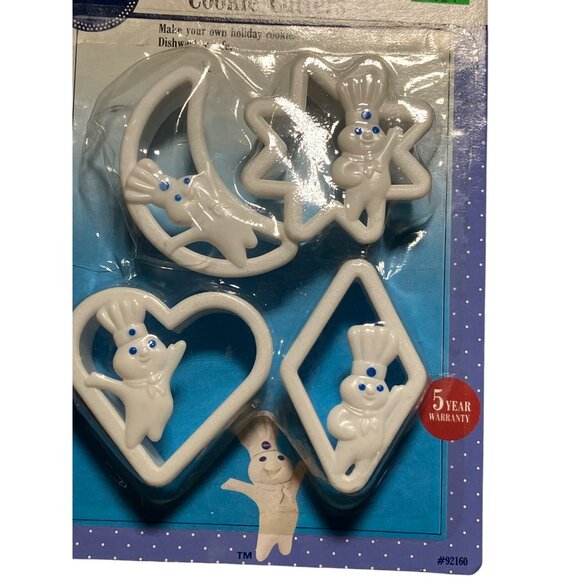 Pillsbury Set Of 4 Holiday Cookie Cutters Moon Star Heart Diamond Dishwasher Saf - Picture 1 of 11